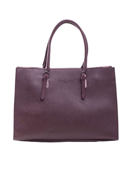 Dámska fialová kožená kabelka s rúčkami