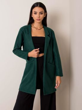 Tmavo-zelený polodlhý kabát Lily SUBLEVEL