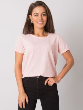 Dámske svetlo-ružové bavlnené tričko