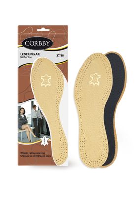 Vložky do topánok Corbby z kvalitnej prírodnej kože LEDER PEKARI 1 pár