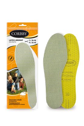 Celoročné vložky do topánok Corbby s citrónovou arómou LATEX 1 pár