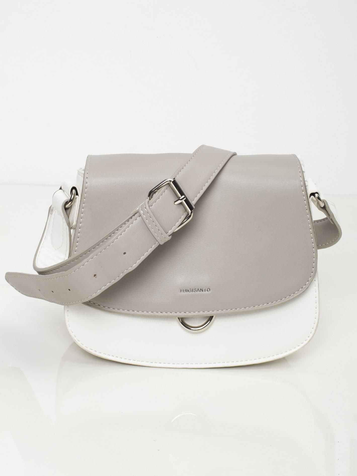 Dámska sivo-biela kabelka s klapkou